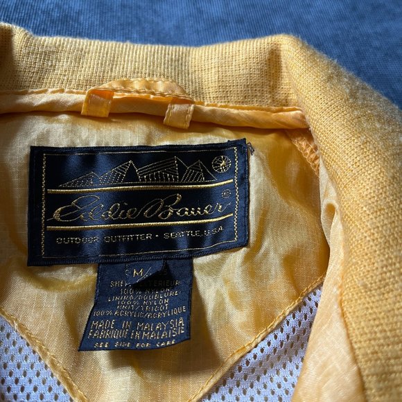 Eddie Bauer Vintage Yellow Rain Jacket (M) - Picture 2 of 5